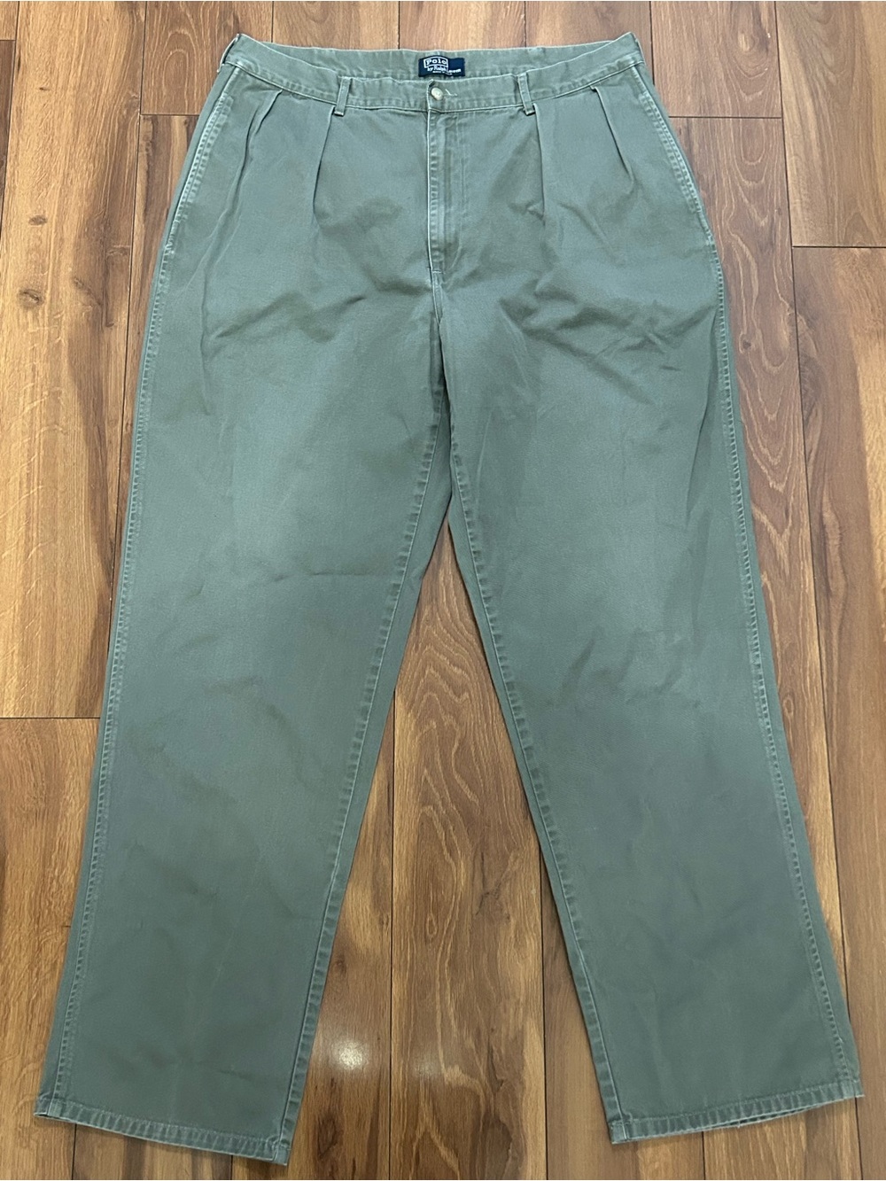 Vintage Polo Ralph Lauren Pants Men 38 x 34 Grey Philip Chino Khakis, Min Wear